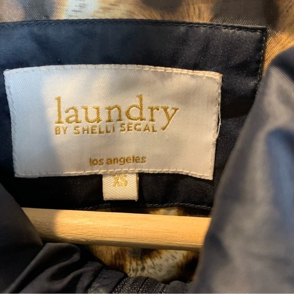 Laundry by Shelli Segal Black Puffer Coat Removable Hood Cheetah Lining sz XS - Picture 8 of 14